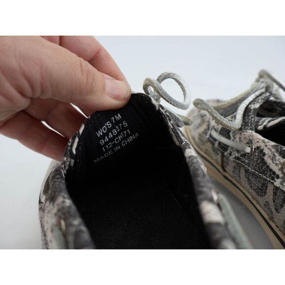 Sperry Top Sider Womens Size 7M Zebra Black & White Sequins Shoes Loafers - Picture 10 of 13